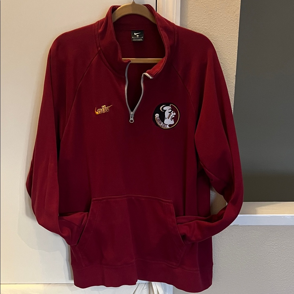 Nike Men's Burgundy Zip-Up Sweater